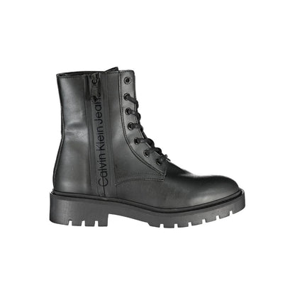 Lace-Up Ankle Boots by Calvin Klein for women in polyester & polyethylene black features an high-performance design from the Women's Polyester & Polyethylene Lace-Up Ankle Boots collection, highlighting a high-performance and for a refined look.
