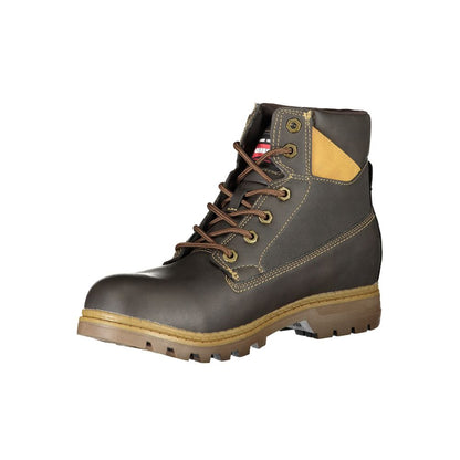 Lace-Up Ankle Boots by Carrera for men in polyester & polyurethane brown showcases a ergonomic silhouette from the Men's Polyester & Polyurethane Lace-Up Ankle Boots collection, featuring a ergonomic and a ergonomic .