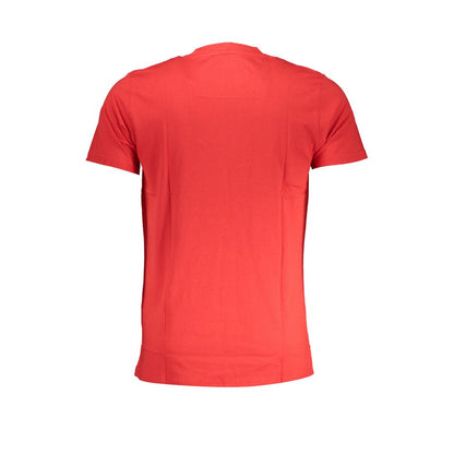 T-Shirt by Cavalli Class for men in cotton red & print showcases a chic silhouette, artfully detailed with a chic crew neckline and for a chic finish.