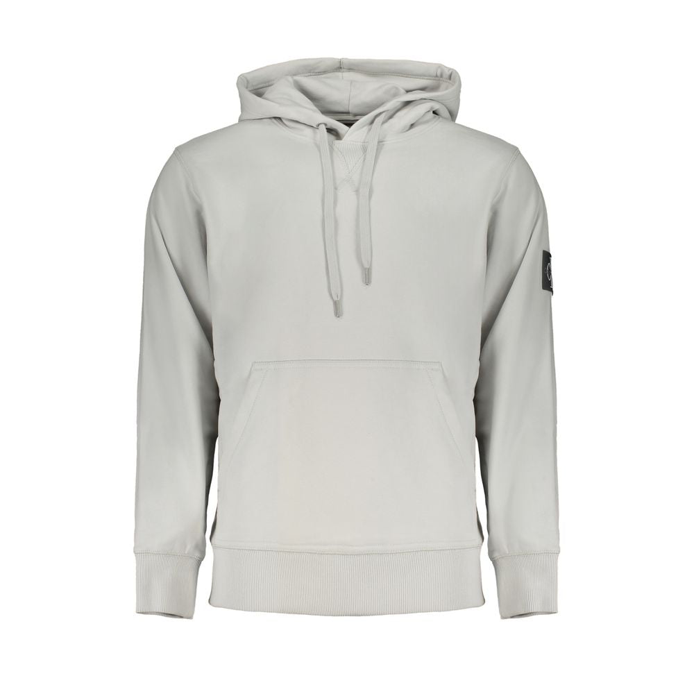 Hooded Sweatshirt Hoodie by Calvin Klein for men in cotton gray showcases a city-ready silhouette, artfully detailed with a signature hooded neckline and for a city-ready finish.