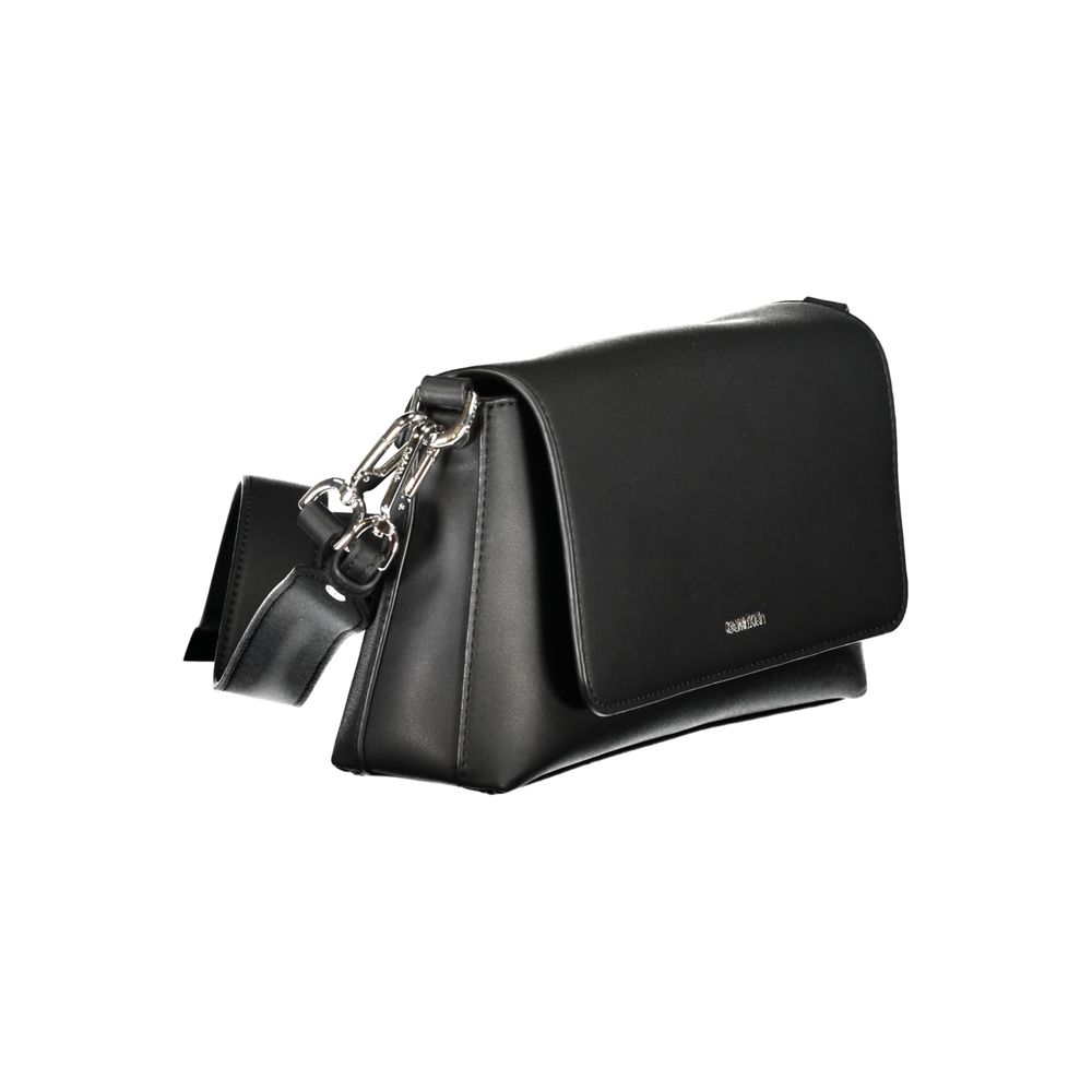 2-in-1 Shoulder & Crossbody Convertible Handbag by Calvin Klein for women in polyester faux leather black presents a enviable design with a secure snap & fold-over, ample cardholder, and versatile crossbody-strap, shoulder-strap, adjustable-strap & handle for a sophisticated look.
