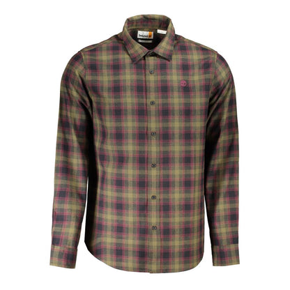 Shirt by Timberland for men in cotton green, patterned, tartan & signature showcases a sleek silhouette, elegantly detailed with a sleek and long-sleeve for a sleek finish.