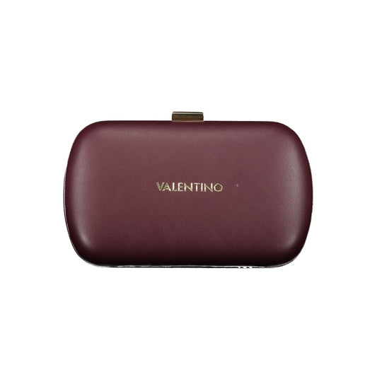 Shoulder Clutch Handbag by Mario Valentino for women in polyethylene red features a signature silhouette, showcasing a secure snap and signature with versatile shoulder-strap for a sophisticated look.