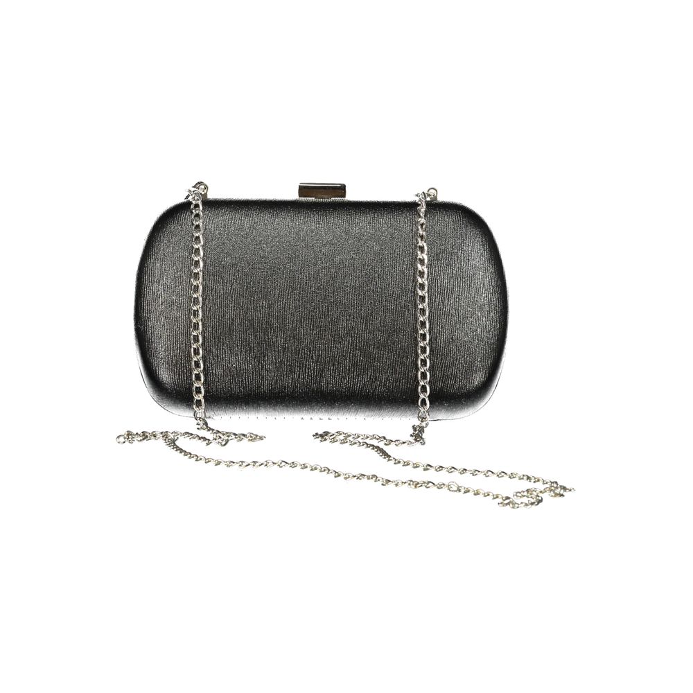 Handbag by Mario Valentino for women in polyethylene black features a ornamental silhouette, showcasing a secure snap, ample , and ornamental shoulder-strap & detachable-strap for a sophisticated look.