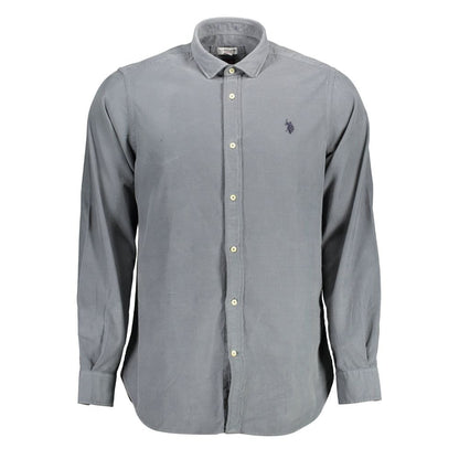 Dress Shirt by U.S. POLO ASSN. for men in cotton blue features an polished silhouette, showcasing a sophisticated and long-sleeve detail for a truly polished finish.