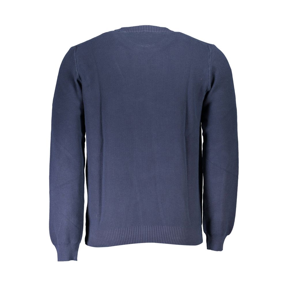 Sweater by North Sails for men in organic cotton blue showcases a discreet silhouette, finished with a discreet and for a discreet look.