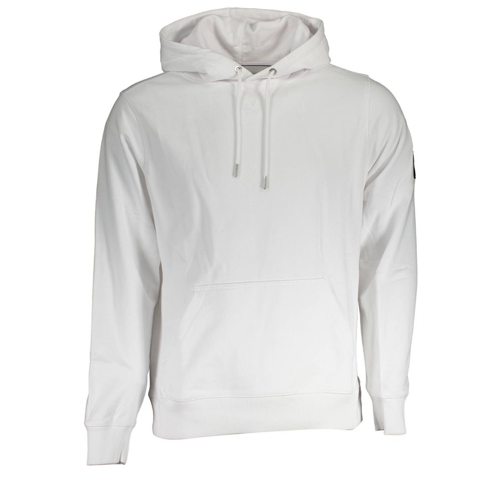 Hooded Sweatshirt Hoodie by Calvin Klein for men in cotton white features a authentic silhouette, showcasing a sophisticated hooded neckline and authentic detail for a refined finish.