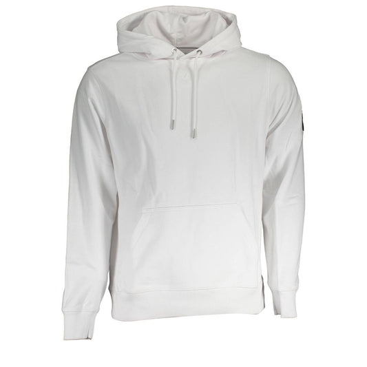 Hooded Sweatshirt Hoodie by Calvin Klein for men in cotton white features a authentic silhouette, showcasing a sophisticated hooded neckline and authentic detail for a refined finish.