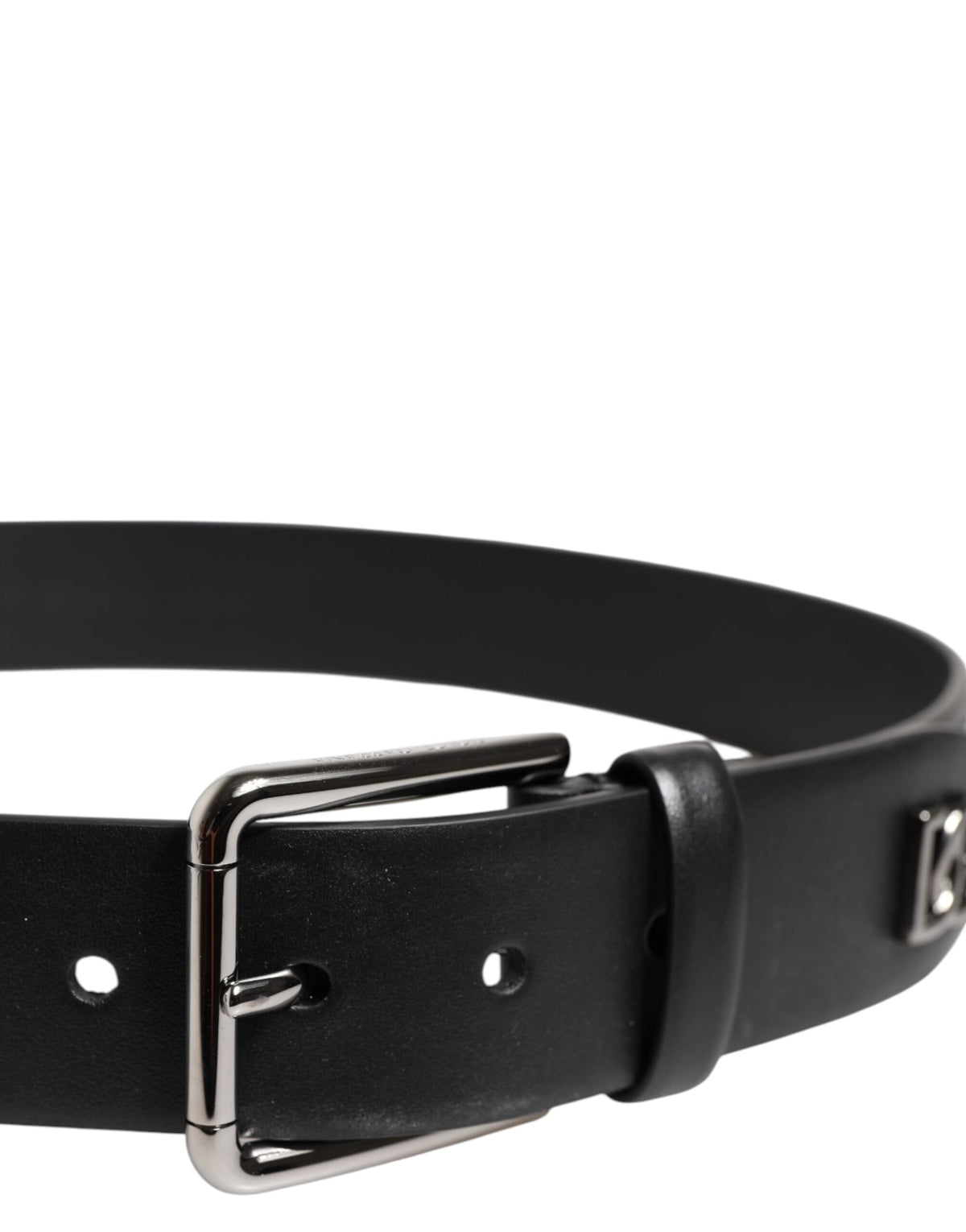 Dolce & Gabbana Calf Leather Belt - Black Silver