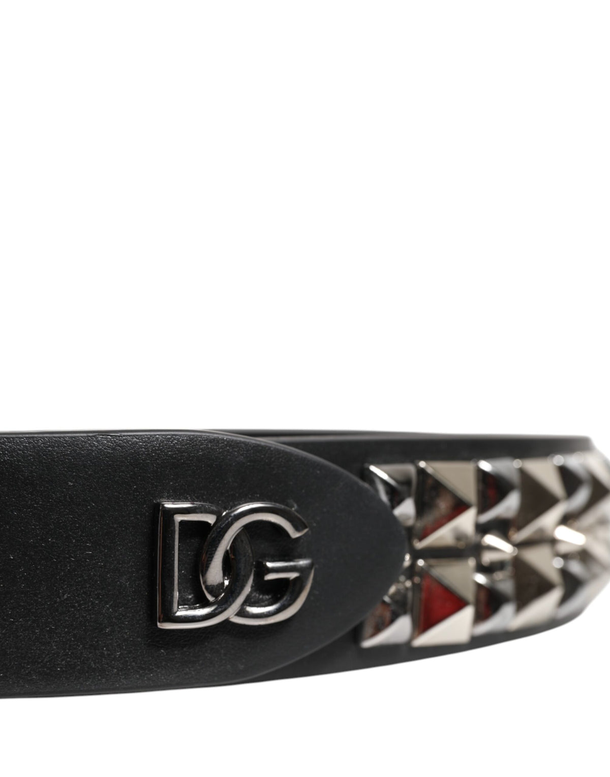 Dolce & Gabbana Calf Leather Belt - Black Silver
