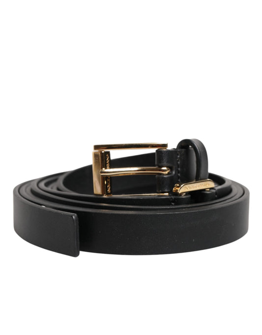 Dolce & Gabbana Calf Leather Belt - Black Gold
