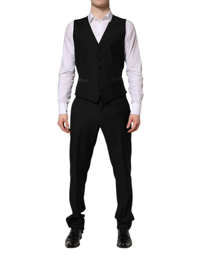 Dolce & Gabbana Black MARTINI Crystal Embellished 3 Pc Suit
