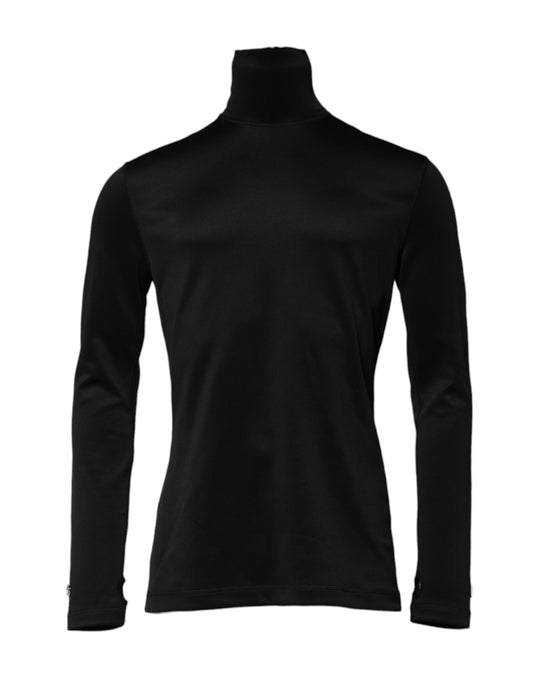Dolce & Gabbana Men's Regular Fit Turtleneck Stretch Polyester Sweater - Black