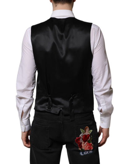 Dolce & Gabbana Men's Single Breasted Acetate Nylon Polyester Silk & Viscose Vest - Brown