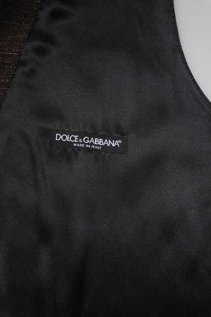 Dolce & Gabbana Men's Single Breasted Acetate Nylon Polyester Silk & Viscose Vest - Brown