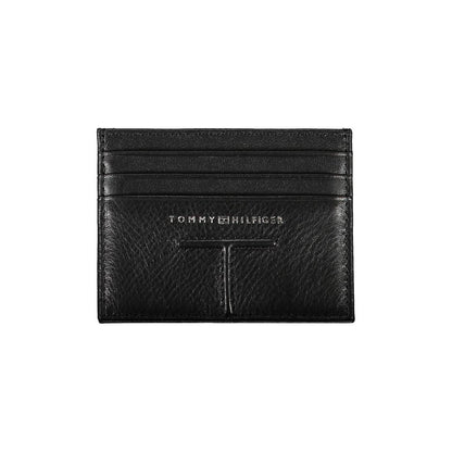 Cardholder Wallet by Tommy Hilfiger for men in leather black presents a refined silhouette, artfully capturing the essence of the Leather Cardholder Wallet design with sophisticated card-organization for a refined look.