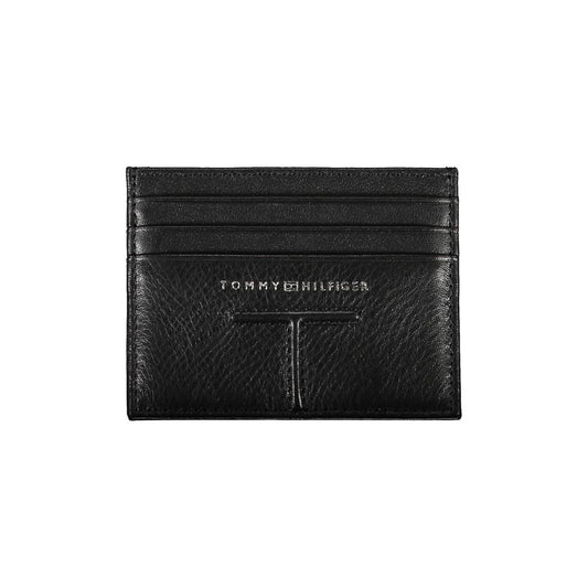 Cardholder Wallet by Tommy Hilfiger for men in leather black presents a refined silhouette, artfully capturing the essence of the Leather Cardholder Wallet design with sophisticated card-organization for a refined look.