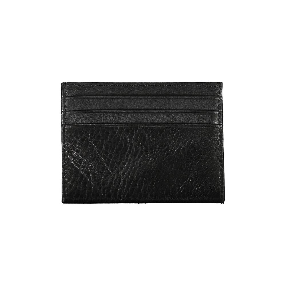 Cardholder Wallet by Tommy Hilfiger for men in leather black showcases a discerning silhouette, artfully capturing the essence of Leather Cardholder Wallet with its functional card-organization.