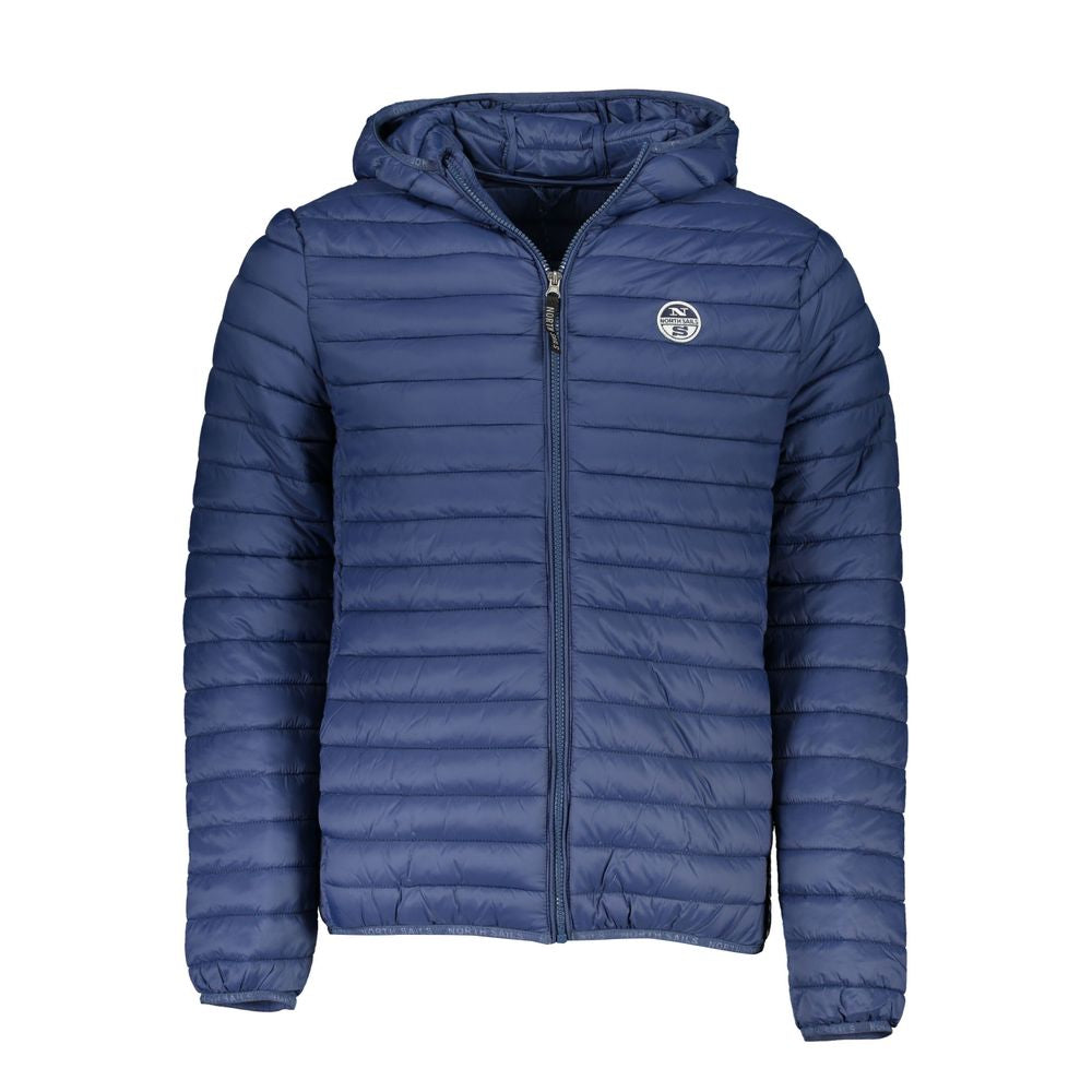 Hooded Jacket by North Sails for men in polyamide blue showcases a enveloping silhouette, artfully detailed with a enveloping hooded neckline and premium pockets & hooded for a truly enveloping finish.