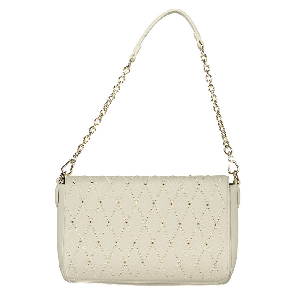 Convertible Handbag by Mario Valentino for women in polyethylene faux leather white features a refined silhouette, showcasing a secure snap & zipper and refined internal-pockets with versatile shoulder-strap, adjustable-strap & handle for a refined finish.