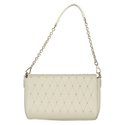 Convertible Handbag by Mario Valentino for women in polyethylene faux leather white features a refined silhouette, showcasing a secure snap & zipper and refined internal-pockets with versatile shoulder-strap, adjustable-strap & handle for a refined finish.