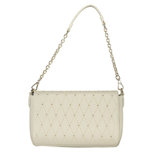 Convertible Handbag by Mario Valentino for women in polyethylene faux leather white features a refined silhouette, showcasing a secure snap & zipper and refined internal-pockets with versatile shoulder-strap, adjustable-strap & handle for a refined finish.