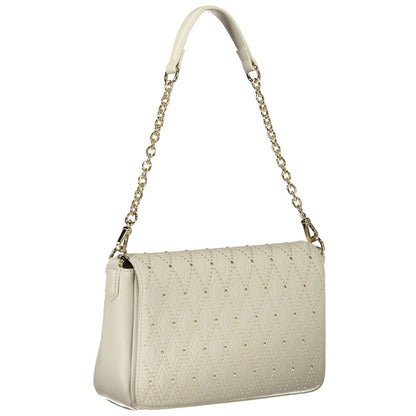 Convertible Handbag by Mario Valentino for women in polyethylene faux leather white features a refined silhouette, showcasing a secure snap & zipper and refined internal-pockets with versatile shoulder-strap, adjustable-strap & handle for a refined finish.