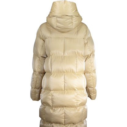 Overcoat by K-WAY for women in cotton polyester beige showcases a architectural silhouette, artfully detailed with a distinctive and functional for a architectural finish.