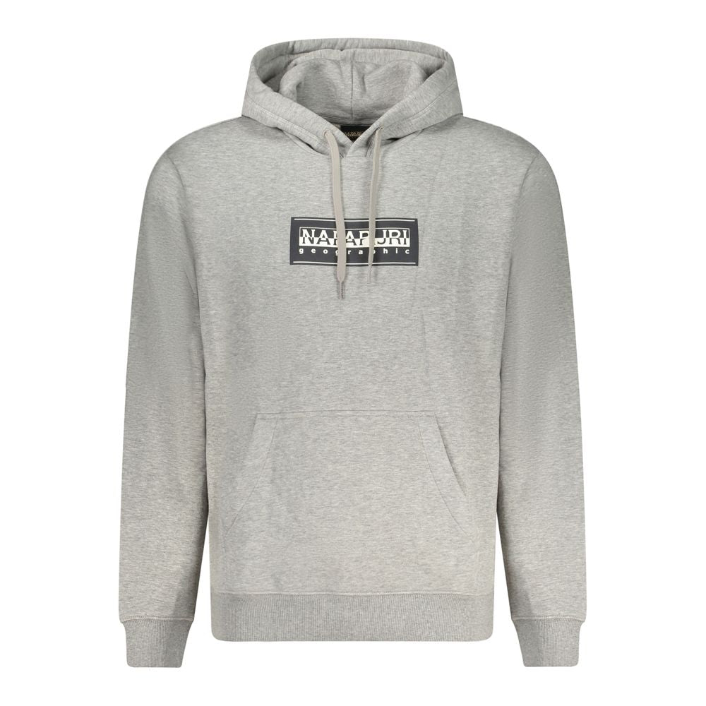 Hooded Sweatshirt Hoodie by Napapijri for men in cotton polyester gray & print features a authentic silhouette, showcasing a sophisticated hooded neckline and authentic long-sleeve detail for a refined finish.
