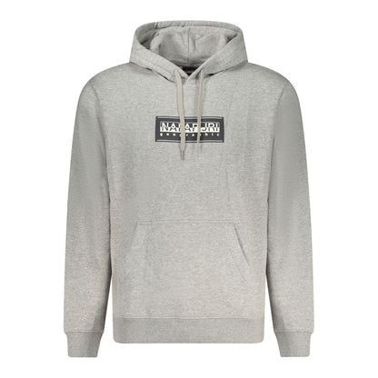 Hooded Sweatshirt Hoodie by Napapijri for men in cotton polyester gray & print features a authentic silhouette, showcasing a sophisticated hooded neckline and authentic long-sleeve detail for a refined finish.