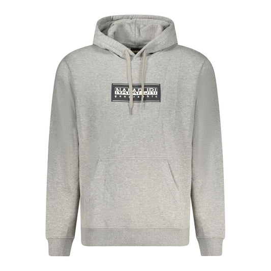 Hooded Sweatshirt Hoodie by Napapijri for men in cotton polyester gray & print features a authentic silhouette, showcasing a sophisticated hooded neckline and authentic long-sleeve detail for a refined finish.