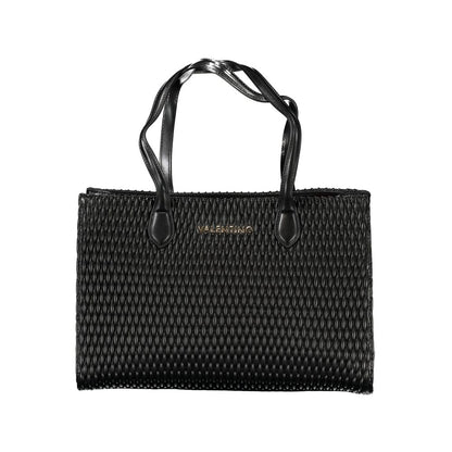 Shoulder Handbag by Mario Valentino for women in polyethylene black & signature features a signature silhouette, showcasing a secure and signature internal-pockets with versatile shoulder-strap & handle for a sophisticated look.