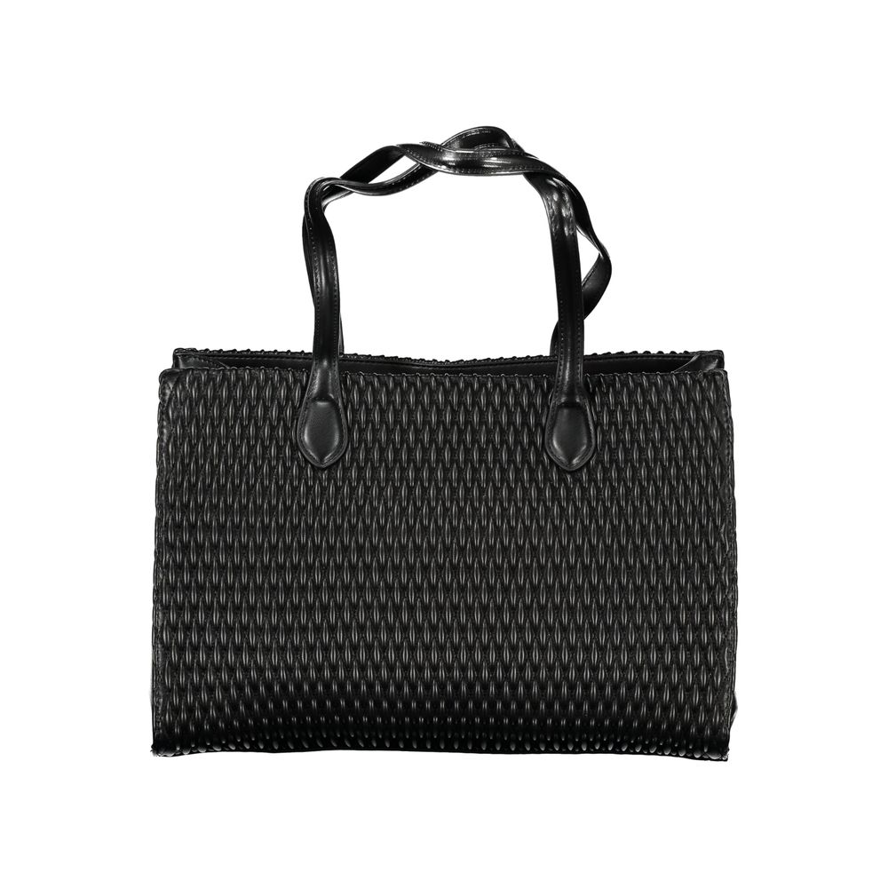 This Shoulder Handbag by Mario Valentino for women in polyethylene and black & signature presents a sculptural silhouette featuring a secure , ample internal-pockets, and versatile shoulder-strap & handle for a sculptural finish.