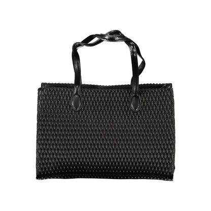 This Shoulder Handbag by Mario Valentino for women in polyethylene and black & signature presents a sculptural silhouette featuring a secure , ample internal-pockets, and versatile shoulder-strap & handle for a sculptural finish.