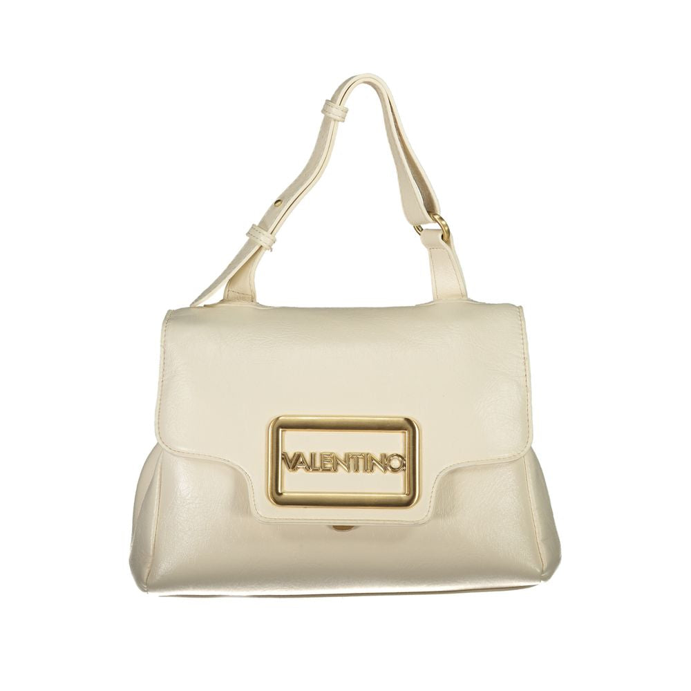 Handbag by Mario Valentino for women in polyethylene beige presents a ornamental silhouette, showcasing a secure snap & zipper, ample built-in-compartments, and versatile shoulder-strap, adjustable-strap, detachable-strap & handle for a ornamental finish.