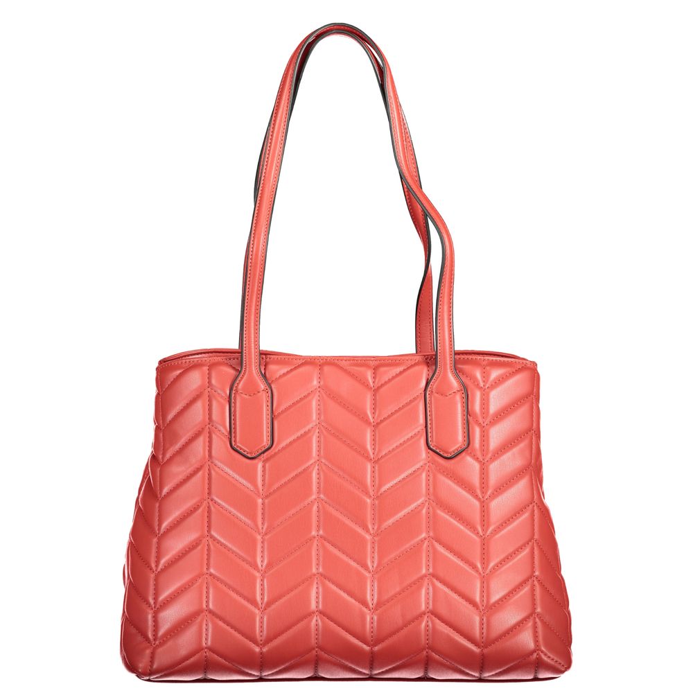Handbag by Mario Valentino for women in polyethylene red presents a ornamental silhouette, showcasing a secure zipper & magnetic, ample internal-pockets, and versatile handle for a ornamental finish.