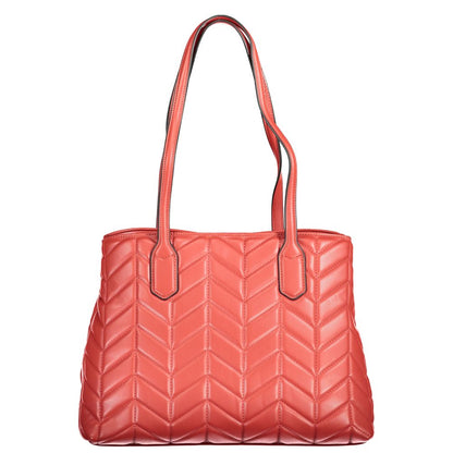 Handbag by Mario Valentino for women in polyethylene red presents a ornamental silhouette, showcasing a secure zipper & magnetic, ample internal-pockets, and versatile handle for a ornamental finish.