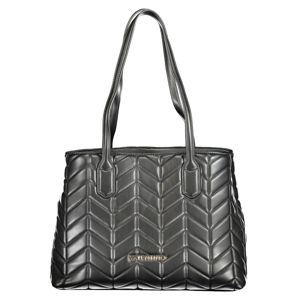 This Handbag by Mario Valentino for women in polyethylene and black presents a sculptural silhouette featuring a secure zipper & magnetic, ample internal-pockets, and versatile handle for a sculptural finish.