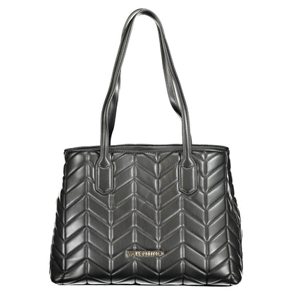 This Handbag by Mario Valentino for women in polyethylene and black presents a sculptural silhouette featuring a secure zipper & magnetic, ample internal-pockets, and versatile handle for a sculptural finish.