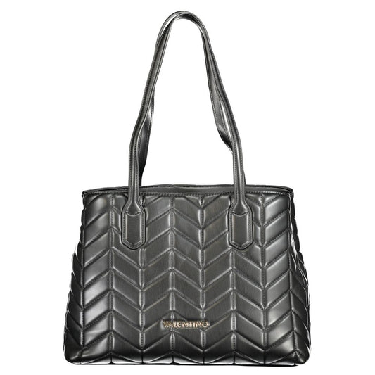 This Handbag by Mario Valentino for women in polyethylene and black presents a sculptural silhouette featuring a secure zipper & magnetic, ample internal-pockets, and versatile handle for a sculptural finish.