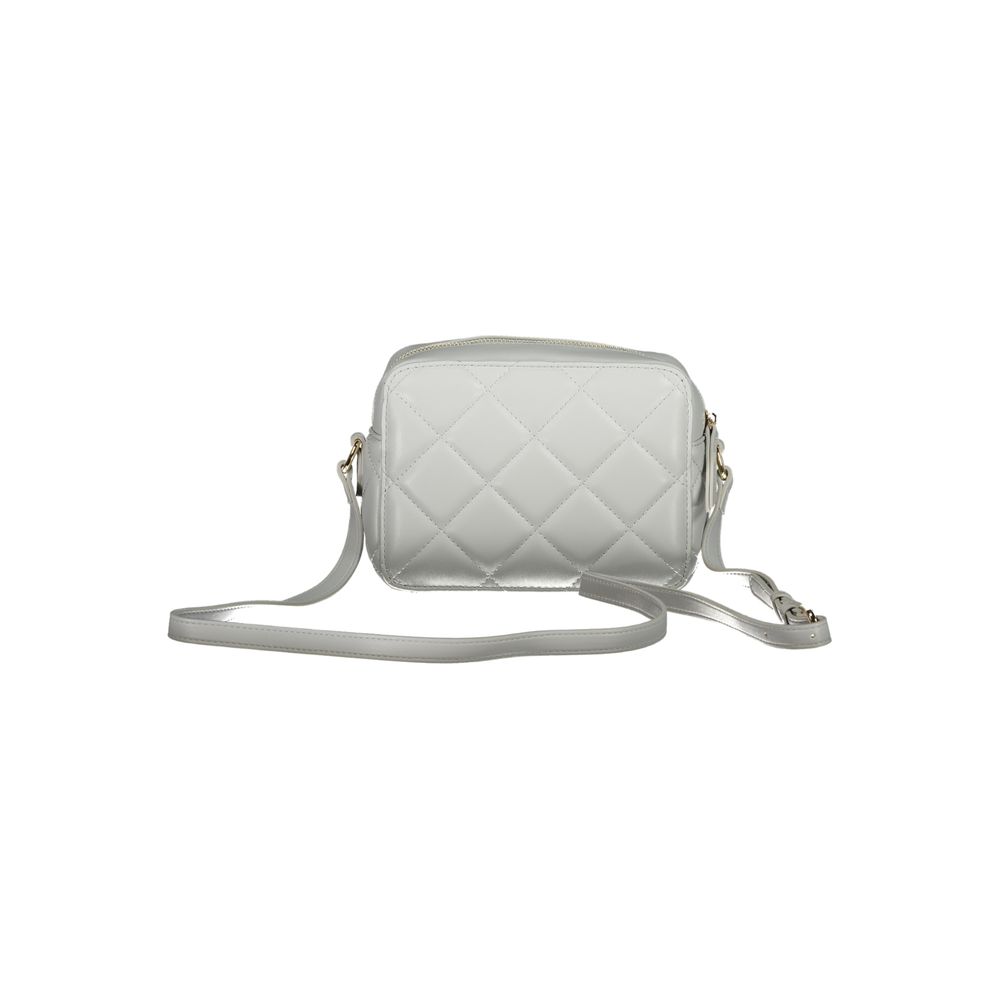 Handbag by Mario Valentino for women in polyethylene gray features a signature silhouette, showcasing a secure zipper and signature internal-pockets with versatile shoulder-strap & adjustable-strap for a sophisticated look.