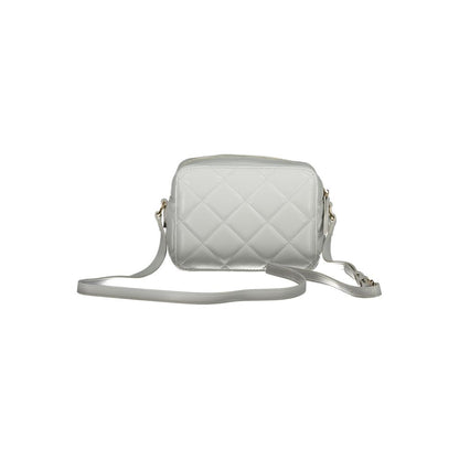 Handbag by Mario Valentino for women in polyethylene gray features a signature silhouette, showcasing a secure zipper and signature internal-pockets with versatile shoulder-strap & adjustable-strap for a sophisticated look.