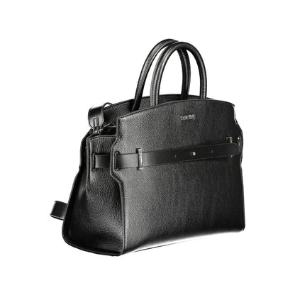 Crossbody Handbag by Calvin Klein for women in polyester & polyurethane black features a ornamental silhouette, showcasing a secure zipper, ample , and ornamental crossbody-strap, shoulder-strap, handle, adjustable-strap & detachable-strap for a sophisticated look.
