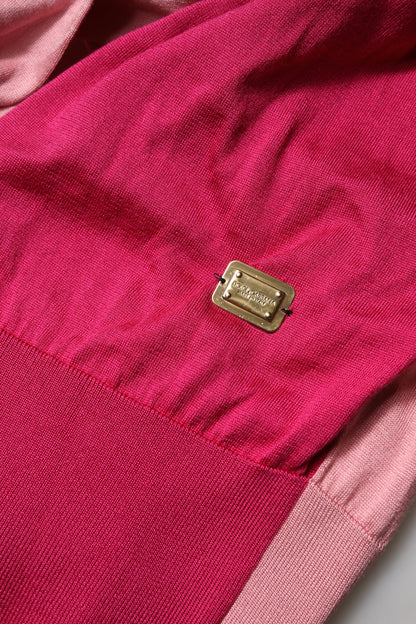 Dolce & Gabbana Pink Short Sleeves Buttoned Ascot Collar Top