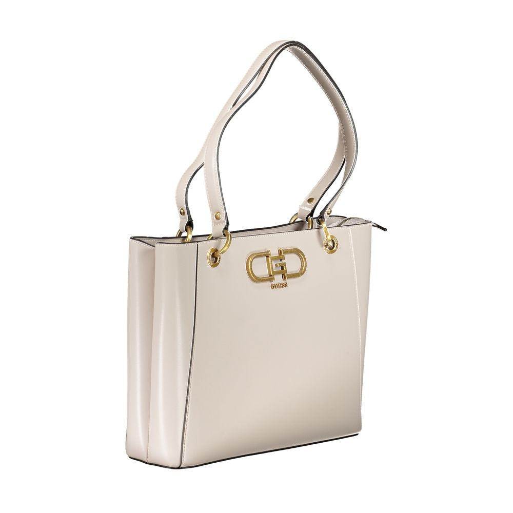 This Shopper Handbag by Guess Jeans for women in polyethylene faux leather and brown & gray presents a sculptural silhouette featuring a secure zipper, ample built-in-compartments & internal-pockets, and versatile handle for a sculptural finish.