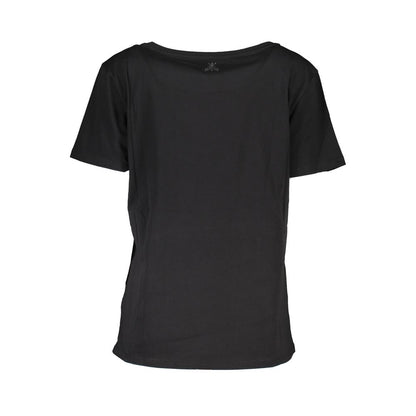 T-Shirt by Patrizia Pepe for women in cotton black showcases a fashionable silhouette, elegantly detailed with a fashionable and for a sophisticated, high-fashion look.
