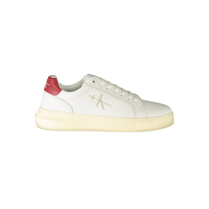 Sneakers by Calvin Klein for men in polyester white & print features an opulent silhouette from the Men's Fashion Polyester Sneakers collection, showcasing a signature fashion style with an opulent finish.