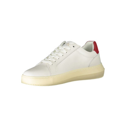 Sneakers by Calvin Klein for men in polyester white & print presents a sumptuous silhouette as Men's Fashion Polyester Sneakers, expertly defined by a sumptuous fashion style for a sumptuous, high-fashion look.