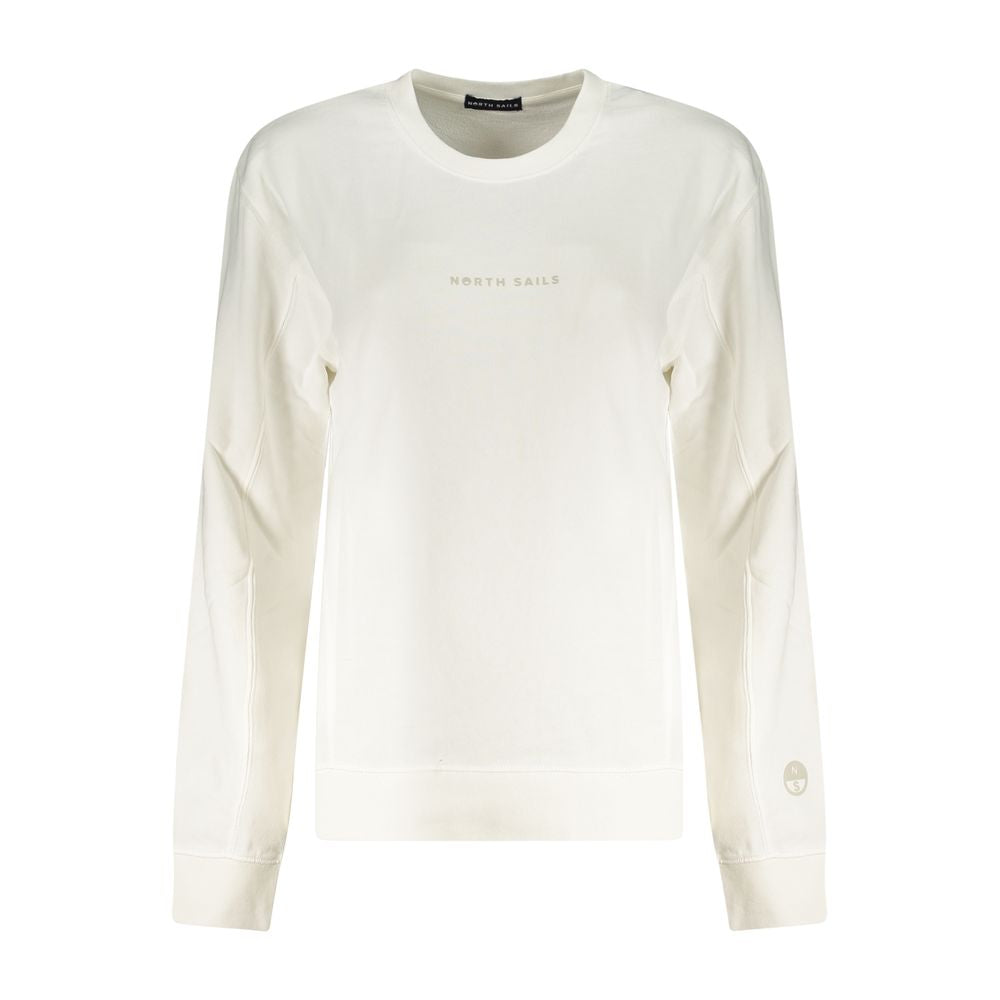 Sweatshirt by North Sails for women in cotton canvas white showcases a slouchy chic silhouette, artfully detailed with a slouchy chic crew neckline and long-sleeve for a slouchy chic finish.
