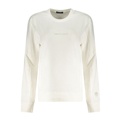 Sweatshirt by North Sails for women in cotton canvas white showcases a slouchy chic silhouette, artfully detailed with a slouchy chic crew neckline and long-sleeve for a slouchy chic finish.